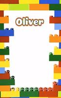 Oliver: Personalized Building Brick Isometric Dot Paper Journal, Diary Notebook, Log Featuring 120 Pages 6x9