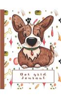 Dot Grid Journal: Dot Grid Journal Notebook for Mythical Creatures and Animal Lovers - Gorgeous Cute Dog on White Paw and Bone Print Image