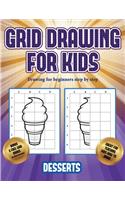 Drawing for beginners step by step (Grid drawing for kids - Desserts)