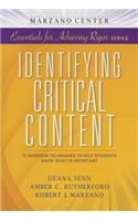 Identifying Critical Content