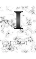 I Notebook: Alphabet Marble Cover Notebook, 100 Lined Pages, Notes, Personalised With Initial, Journal, Jotter