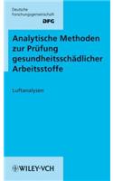 Analytische Methoden Zur Prufung Gesundheitsschadlicher Arbeitsstoffe