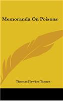 Memoranda On Poisons