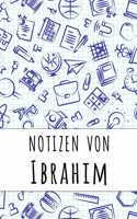 Notizen von Ibrahim: Kariertes Notizbuch mit 5x5 Karomuster für deinen personalisierten Vornamen