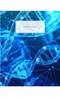 Composition Notebook: DNA Medical Science Blank Lined Journal, 120 Pages, 8x10