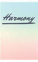 Harmony: Personalized Harmony Journal / Birthday Gift / Greeting Card / Diary Name Gift Alternative