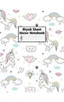 Blank Sheet Music Notebook: Easy Blank Staff Manuscript Book Large 8.5 X 11 Inches Musician Paper Wide 12 Staves Per Page for Piano, Flute, Violin, Guitar, Trumpet, Drums, Cell