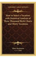 How to Select a Vocation with Statistical Analysis of Three Thousand Birth Charts and Thirty Vocations