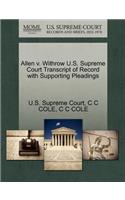 Allen V. Withrow U.S. Supreme Court Transcript of Record with Supporting Pleadings