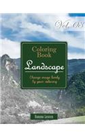 Wide Landscapes Collection: Gray Scale Photo Adult Coloring Book, Mind Relaxation Stress Relief Coloring Book Vol8: Series of Coloring Book for Adults and Grown Up, 8.5 X 11 (2(Adults Coloring Book)