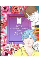 BTS A Coloring Book For ARMY: Beautifully Hand-drawn KPOP Coloring Pages For Relaxation, Creative Expression, and Stress Relief For ARMY of All Ages ( Large size 8.5 X 11 inches)