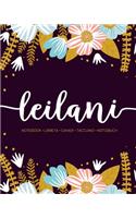 Leilani: Notebook - Libreta - Cahier - Taccuino - Notizbuch: 110 pages paginas seiten pagine: Modern Florals First Name Notebook in Light Pink, Baby Blue & M