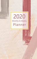 2020 Monthly & Weekly Planner: With Daily To-Do list. Calendar, Schedule, Assignments, 2021 Future plans. Monday start week. Portable. 8.5" x 5.5" (Half letter size) (Brush stroke