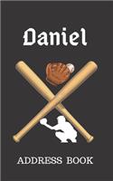 Daniel: Address Book for Kids who Love Baseball Personalized with your Boy's Name