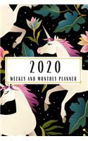 2020 Weekly And Monthly Planner: Unicorn Planner Lesson Student Study Teacher Plan book Peace Happy Productivity Stress Management Time Agenda Diary Journal Homeschool Mind Life Wor