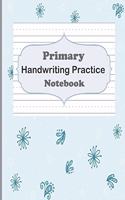 Primary Handwriting Practice Notebook: Dotted Mid-Line Notebook, Handwriting Printing Book, Blank Writing Notebook for Preschool and Kindergarten Kids, Dotted Mid-Line Notebook, Blue Flor(12 Writing Exercise)