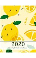2020 Monthly & Weekly Focus Planner: Large. Monthly overview and Weekly layout with focus, tasks, to-dos and notes sections. Accomplish your goals. Monday start week. 8.5"x 11.0" (Lette