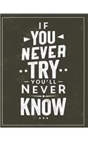 If you nerver try you'll never know