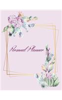 Succulents Personal Planner: Pocket Yearly Monthly Weekly Notebook Organizer, Log Track Your Appointments/Important Dates/Budget Expenses/Goals, With Gratitude Notes, 300 Pages 