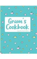 Gram's Cookbook Aqua Blue Hearts Edition