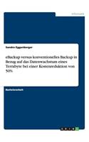 eBackup versus konventionelles Backup in Bezug auf das Datenwachstum eines Terrabyte bei einer Kostenreduktion von 50%