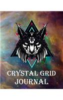 Crystal Grid Journal: Isometric Crystal Grid and Small Hexagonal Grid Pages-Blank Lined Pages for Sacred Geometry Meditation Notes-Cat Design Cover