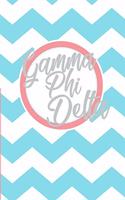 Gamma Phi Delta: Ladies Pink and Blue Chrevron Sorority Success Journal 6x9in Lined Notebook for Neos, Sorors, Officers, and New Members Greek Life Blank Notebook fo