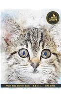 Meow Covers Plain Kids Sketch Book - 8.5 X 11 - 100 Sites