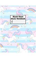 Blank Sheet Music Notebook: Easy Blank Staff Manuscript Book Large 8.5 X 11 Inches Musician Paper Wide 12 Staves Per Page for Piano, Flute, Violin, Guitar, Trumpet, Drums, Cell