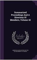Summarized Proceedings And A Directory Of Members, Volume 42