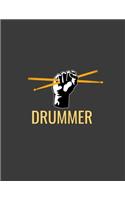 Drummer: Drummer Gifts. Drummer Journal. 8.5 x 11 size 120 Lined Pages Drummer Notebook