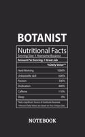 Nutritional Facts Botanist Awesome Notebook: 6x9 inches - 110 blank numbered pages - Greatest Passionate working Job Journal - Gift, Present Idea
