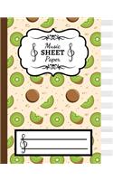 Music Sheet Paper: Kiwi Themed Blank Music Manuscript Book / Writing Pad / Composition Notebook / Journal / Diary