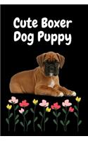 Cute Boxer Puppy Dog Lined Journal