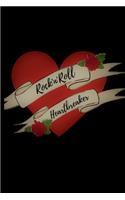 Rock'n'Roll Heartbreaker: Retro Rock'n'Roll design. Heartbreaker. Red Roses, Heart, white banner.Throw back to the 1950's.