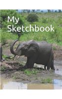 My Sketchbook: Family of Elephants Themed My Sketchbook 100 Pages 8.5 X 11