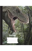 Dinosaur Primary Composition Drawing Journal: Writing and Drawing Composition Book with space for drawing and space for creative writing or copy work, Homeschooling, Unschooling, Primary School 