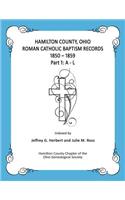 Hamilton County, Ohio Roman Catholic Baptism Records - 1850 - 1859