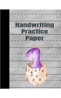 Handwriting Practice Paper: Dinosaur Writing Practice Paper: ABC Letters, Notebook with Dotted Lined Sheets for K-3 Students. This Is an 8.5x11 Journal with 110 Pages. Makes a 