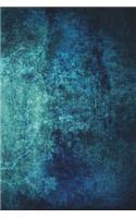 Blue-Green Grunge - Blank Notebook with Fleur de Lis Corners