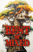 Best of Mixed Coloring Book for Adults: Mixed Coloring Book for Adults Grayscale Best of Jars, Swords, zentangle Landscapes, Alien worlds, Cactus, Camping, Chandelliers