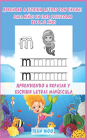 Aprender a escribir letras con sirenas para niños en edad preescolar de 3 a 5 años