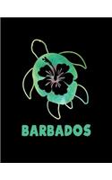 Barbados: Notebook With Lined College Ruled Paper For Work, Home Or School. Stylish Sea Turtle Travel Journal Diary 8.5 x 11 Inch Soft Cover.