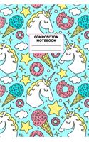 Composition Notebook: Wide Ruled Paper to Write In for Girls, Boys, Kids, Teens, Women, and Men - Elegant Unicorn Blank Lined Journal Workbook Activity Note Book