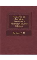 Remarks on Jamaica, Vermont