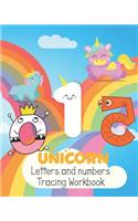 Unicorn Letters and numbers Tracing workbook