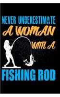 Never Underestimate A Woman With A Fishing Rod: A Log Book To Record Details of Fishing Trip Experiences, Including Date, Time, Location, Weather Conditions, Water Conditions, Moon Phases etc