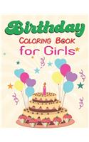 Birthday Coloring Book for Girls