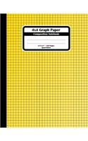 4x4 Graph Paper Composition Notebook: Square Grid or Quad Ruled Paper. Large Size Notebook With 120 Sheets, Yellow Squares Book Cover.