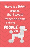 There is a 100% chance that I would rather be home with my Poodle Dog